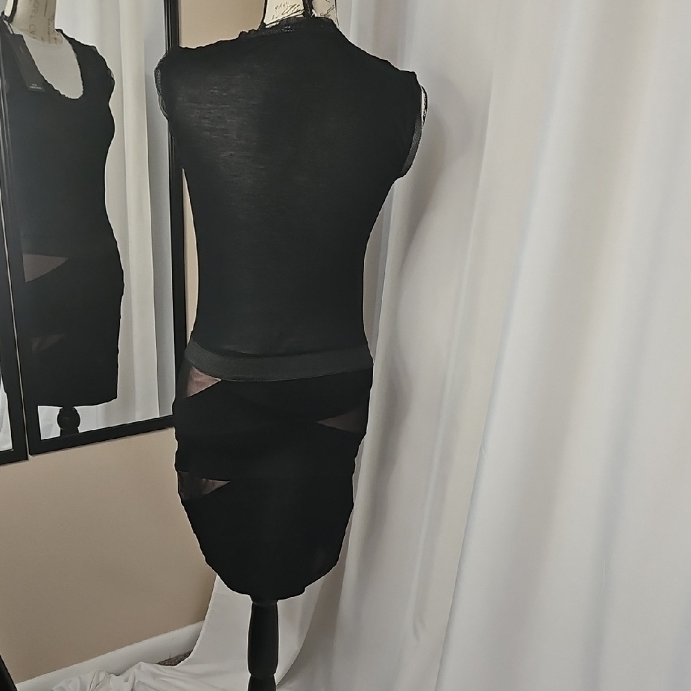 BCBGMaxAzria Black Sheer Detail Dress - Picture 4 of 4